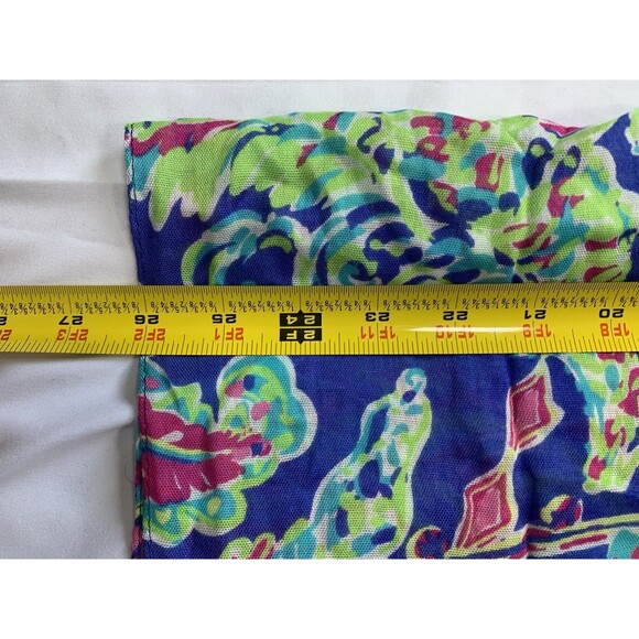 Lilly Pulitzer Toucan Play Riley Infinity Scarf Blue Pink Green VGUC - Picture 2 of 6